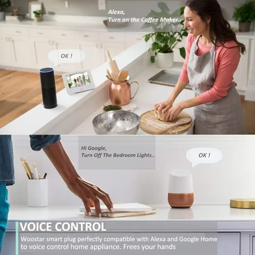 Wifi Smart Power Plug AU Adapter Color LED Light Mini Homekit Socket Voice Control Works with Alexa Google Home Tuya App