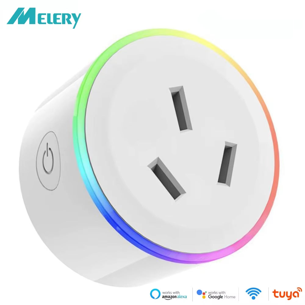 Wifi Smart Power Plug AU Adapter Color LED Light Mini Homekit Socket Voice Control Works with Alexa Google Home Tuya App