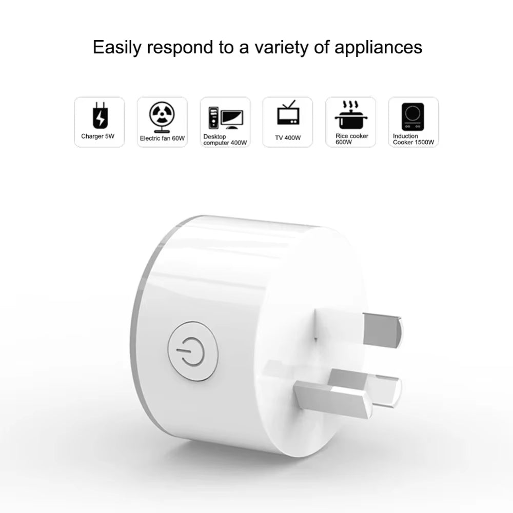 Wifi Smart Power Plug AU Adapter Color LED Light Mini Homekit Socket Voice Control Works with Alexa Google Home Tuya App